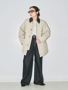 「Dickies（ディッキーズ）のDICKIES 別注 DUCK ジャケット（その他アウター、ホワイト系）」を使った、MINNYさんの夏コーディネート