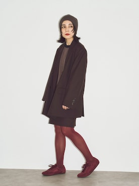 「CITYSHOP（シティーショップ）のDOUBLE OVER ジャケット（その他アウター、ブラウン系）」を使った、MINNYさんの夏コーディネート