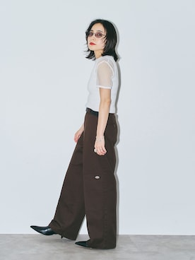 「CITYSHOP（シティーショップ）の[THE MOOD]アメリカンスリーブTEE（Tシャツ/カットソー、ホワイト系）」を使った、MINNYさんの夏コーディネート