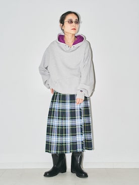 「O'NEIL of DUBLIN（オニールオブダブリン）のO'NEIL OF DUBRIN 別注 FrontPleated FashionLong[SIZE8]：スカート（スカート、グリーン系）」を使った、MINNYさんの夏コーディネート