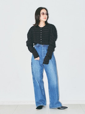 「CITYSHOP（シティーショップ）のVOLUME SLEEVE ブラウス（シャツ/ブラウス、ブラック系）」を使った、MINNYさんの夏コーディネート