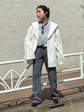 「Dickies（ディッキーズ）のアイテム（その他パンツ）」を使った、MINNYさん（レディース・155cm）の春コーディネート
