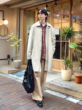 「A.P.C.（アーペーセー）のアイテム」を使った、Tomoさん（メンズ・185cm）の春コーディネート