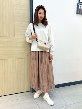 「Lee（リー）のアイテム（ショルダーバッグ）」を使った、nanaさん（レディース・158cm）の秋コーディネート