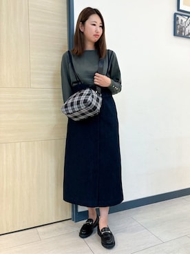 「Lee（リー）のアイテム（ショルダーバッグ）」を使った、nanaさん（レディース・158cm）の秋コーディネート