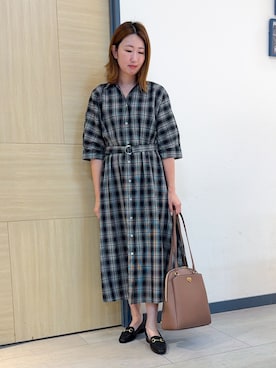 「アイテム（バックパック/リュック、ブラウン系）」を使った、nanaさん（レディース・158cm）の秋コーディネート