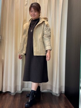 「UNTITLED（アンタイトル）の【キルトライナー付／アウトドア】3WAYマウンテンパーカー（ブルゾン、ベージュ系）」を使った、Ayaさん（レディース・160cm）の秋コーディネート