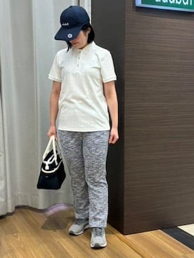 「adabat（アダバット）のアイテム（キャップ）」を使った、ヨコさん（レディース・154cm）の春コーディネート