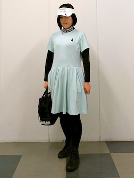 「アイテム（サンバイザー）」を使った、ヨコさん（レディース・154cm）の夏コーディネート