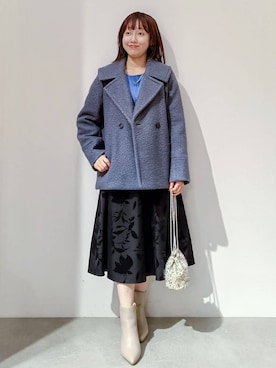 「アイテム（ピーコート、グレー系）」を使った、のんさん（レディース・157cm）の秋コーディネート