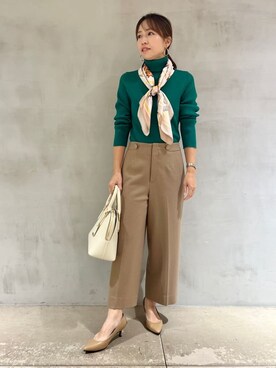 「UNTITLED（アンタイトル）の【日本製・本革】Comfit Dresser Pumps（コンフィットドレッサーパンプス）（パンプス、ブラウン系）」を使った、kanaさん（レディース・156cm）の秋コーディネート