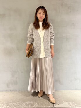 「UNTITLED（アンタイトル）の【日本製・本革】Comfit Dresser Pumps（コンフィットドレッサーパンプス）（パンプス、ブラウン系）」を使った、kanaさん（レディース・156cm）の秋コーディネート