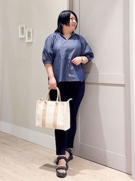 「Lee（リー）のアイテム（バッグ）」を使った、sasaさん（レディース・161cm）の夏コーディネート