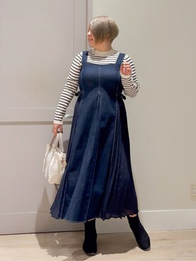 「Lee（リー）のアイテム（トートバッグ）」を使った、sasaさん（レディース・161cm）の秋コーディネート