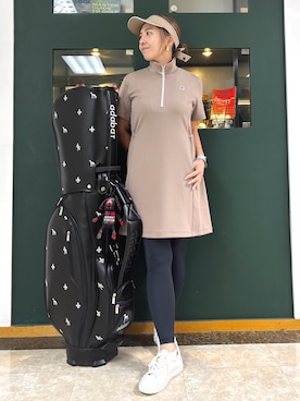 「アイテム（サンバイザー）」を使った、YKRさん（レディース・164cm）の秋コーディネート