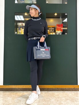 「アイテム（サンバイザー）」を使った、YKRさん（レディース・164cm）の秋コーディネート