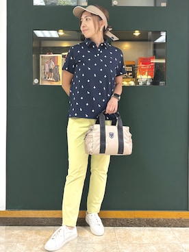 「アイテム（サンバイザー）」を使った、YKRさん（レディース・164cm）の夏コーディネート
