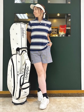 「アイテム（サンバイザー）」を使った、YKRさん（レディース・164cm）の夏コーディネート