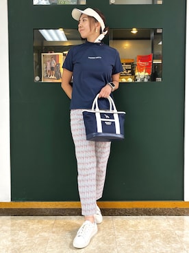 「アイテム（サンバイザー）」を使った、YKRさん（レディース・164cm）の夏コーディネート