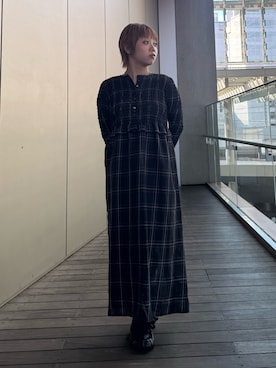 「NANO universe（ナノユニバース）のチェックシャーリングワンピース（ワンピース、その他）」を使った、saccheekakaさん（レディース・157cm）の夏コーディネート