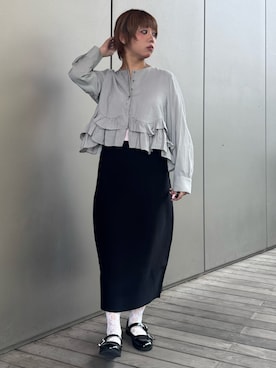 「アイテム（スカート）」を使った、saccheekakaさん（レディース・157cm）の秋コーディネート