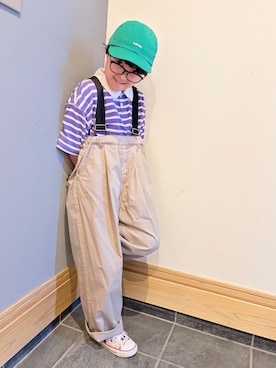 「CONVERSE ALL STAR（コンバースオールスター）のアイテム」を使った、hu-goさん（キッズ・120cm）の夏コーディネート
