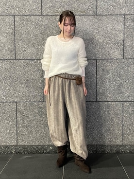 「DouDou（ドゥドゥ）のアイテム（パンツ）」を使った、doudoumisakiさん（レディース・160cm）の秋コーディネート