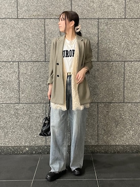 「DouDou（ドゥドゥ）のアイテム（パンツ）」を使った、doudoumisakiさん（レディース・160cm）の秋コーディネート