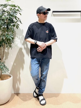 「FRUIT OF THE LOOM（フルーツオブザルーム）のアイテム」を使った、sakuさん（メンズ・171cm）の夏コーディネート