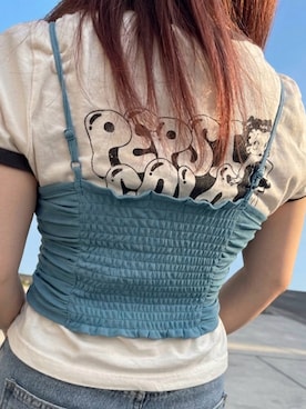 「LOWRYS FARM（ローリーズファーム）のＢｅｔｔｙリンガーＴＥＥ  666049（Tシャツ/カットソー、ベージュ系）」を使った、よっしー⋆꙳さん（レディース・145cm）の春コーディネート