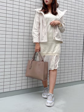 「GUコーデ」｜「アイテム（マウンテンパーカー）」を使った、Runaさん（レディース・163cm）の春コーディネート