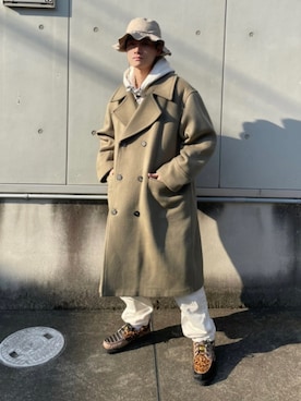 「サファリハット」｜「アイテム（ジャケット/アウター）」を使った、Emanon(エマノン)ミュージシャンさん（メンズ・167cm）の冬コーディネート