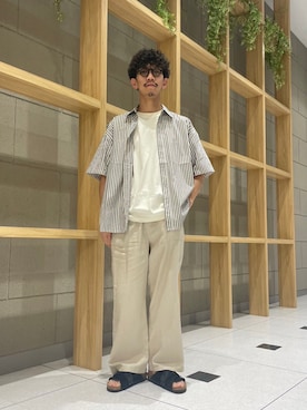 「CIAOPANIC TYPY（チャオパニックティピー）のアイテム（サンダル）」を使った、ユート・ナカムラさん（メンズ・181cm）の夏コーディネート