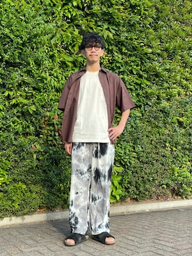 「CIAOPANIC TYPY（チャオパニックティピー）のアイテム（サンダル）」を使った、ユート・ナカムラさん（メンズ・181cm）の夏コーディネート