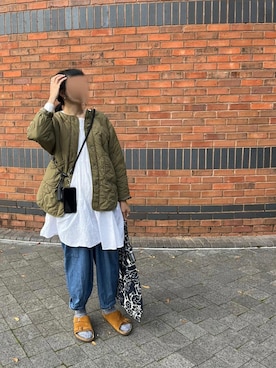 「BIRKENSTOCK（ビルケンシュトック）のZURICH SFB/チューリッヒ ソフトフットベッド スエードレザー ナロー幅（UNISEX）（サンダル）」を使った、：マン’𝚜 𝚠𝚎𝚊𝚛：さん（レディース・167cm）の秋コーディネート
