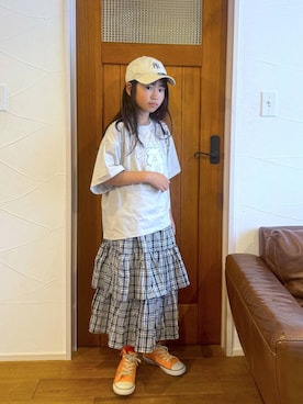 「GLOBAL WORK（グローバルワーク）のアイテム（帽子）」を使った、おははさん（キッズ・137cm）の夏コーディネート