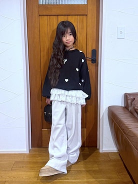 「アイテム（アクセサリー）」を使った、おははさん（キッズ・135cm）の冬コーディネート