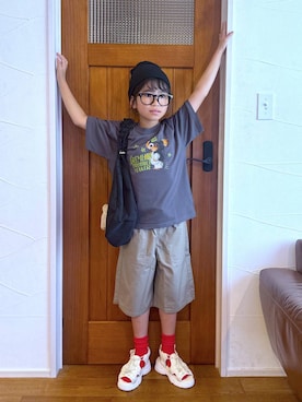 「アイテム（トップス）」を使った、おははさん（キッズ・129cm・30代）の夏コーディネート