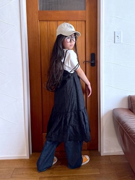 「GLOBAL WORK（グローバルワーク）のアイテム（キャップ）」を使った、おははさん（キッズ・135cm）の春コーディネート