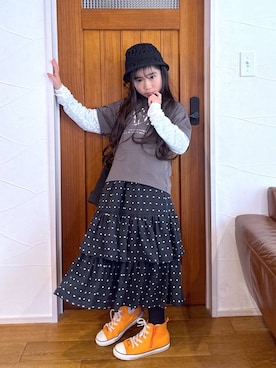 「GLOBAL WORK（グローバルワーク）のアイテム（トップス）」を使った、おははさん（キッズ・135cm）の春コーディネート