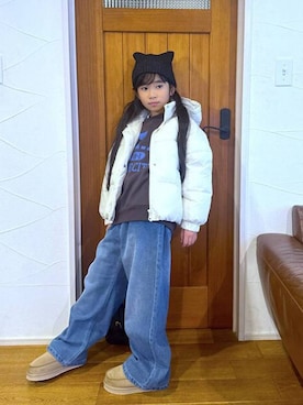 「アイテム（ダウンジャケット/コート）」を使った、おははさん（キッズ・135cm）の秋コーディネート