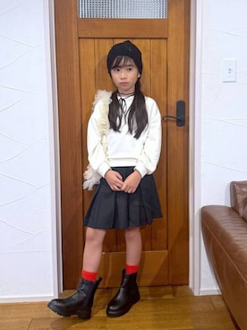 「アイテム（ブーツ）」を使った、おははさん（キッズ・132cm）の秋コーディネート