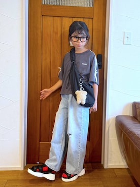 「アイテム（チャーム）」を使った、おははさん（キッズ・129cm）の夏コーディネート