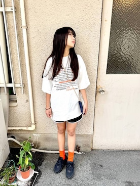 「GLOBAL WORK（グローバルワーク）のDRY/パイピングショーツ/321476（その他パンツ）」を使った、おははさん（キッズ・162cm・40代）の秋コーディネート