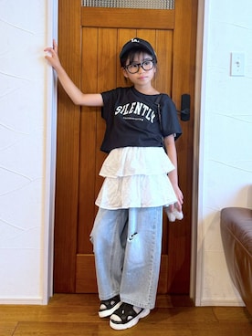 「アイテム（オールインワン・サロペット）」を使った、おははさん（キッズ・129cm）の夏コーディネート