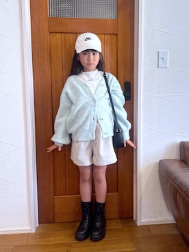 「アイテム（カーディガン/ボレロ）」を使った、おははさん（キッズ・135cm）の秋コーディネート