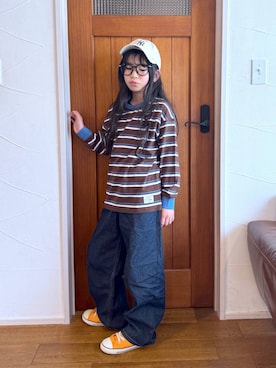 「GLOBAL WORK（グローバルワーク）のアイテム（キャップ）」を使った、おははさん（キッズ・135cm）の春コーディネート