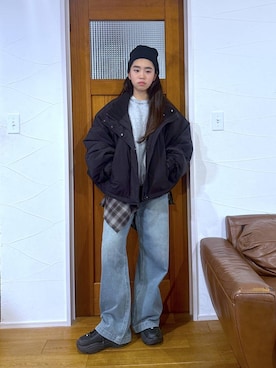 「アイテム（その他アウター）」を使った、おははさん（キッズ・162cm）の冬コーディネート