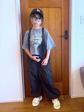 「LOWRYS FARM（ローリーズファーム）のカラーリブソックス　286765（ソックス/靴下）」を使った、おははさん（キッズ・130cm）の夏コーディネート