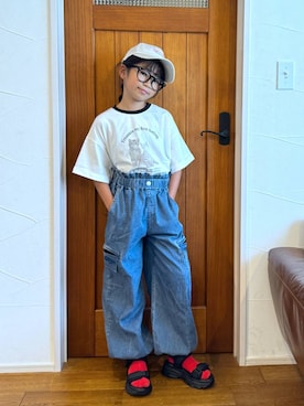 「GLOBAL WORK（グローバルワーク）のアイテム（帽子）」を使った、おははさん（キッズ・129cm）の夏コーディネート